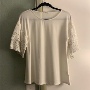 Rachel Parcell Blushing Heart Eyelet Bell Sleeve